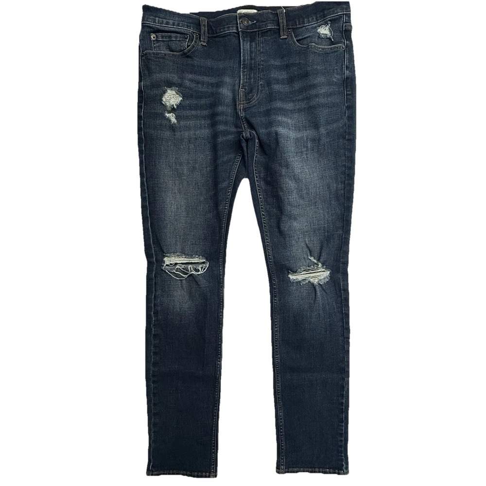 Abercrombie & Fitch Skinny Jeans Men 34x34  Medium Wash Distressed Stretch Denim